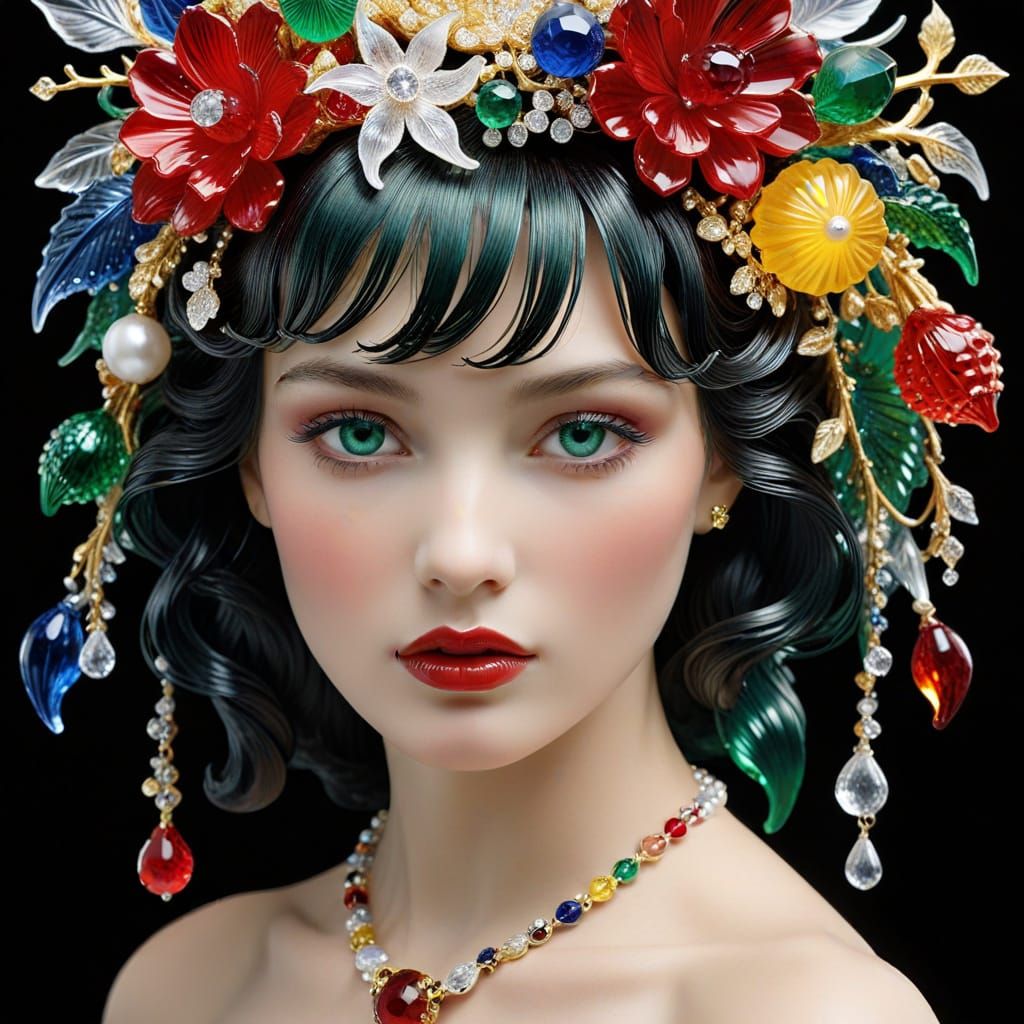 Luxurious Art Deco Goddess in Lalique Glass