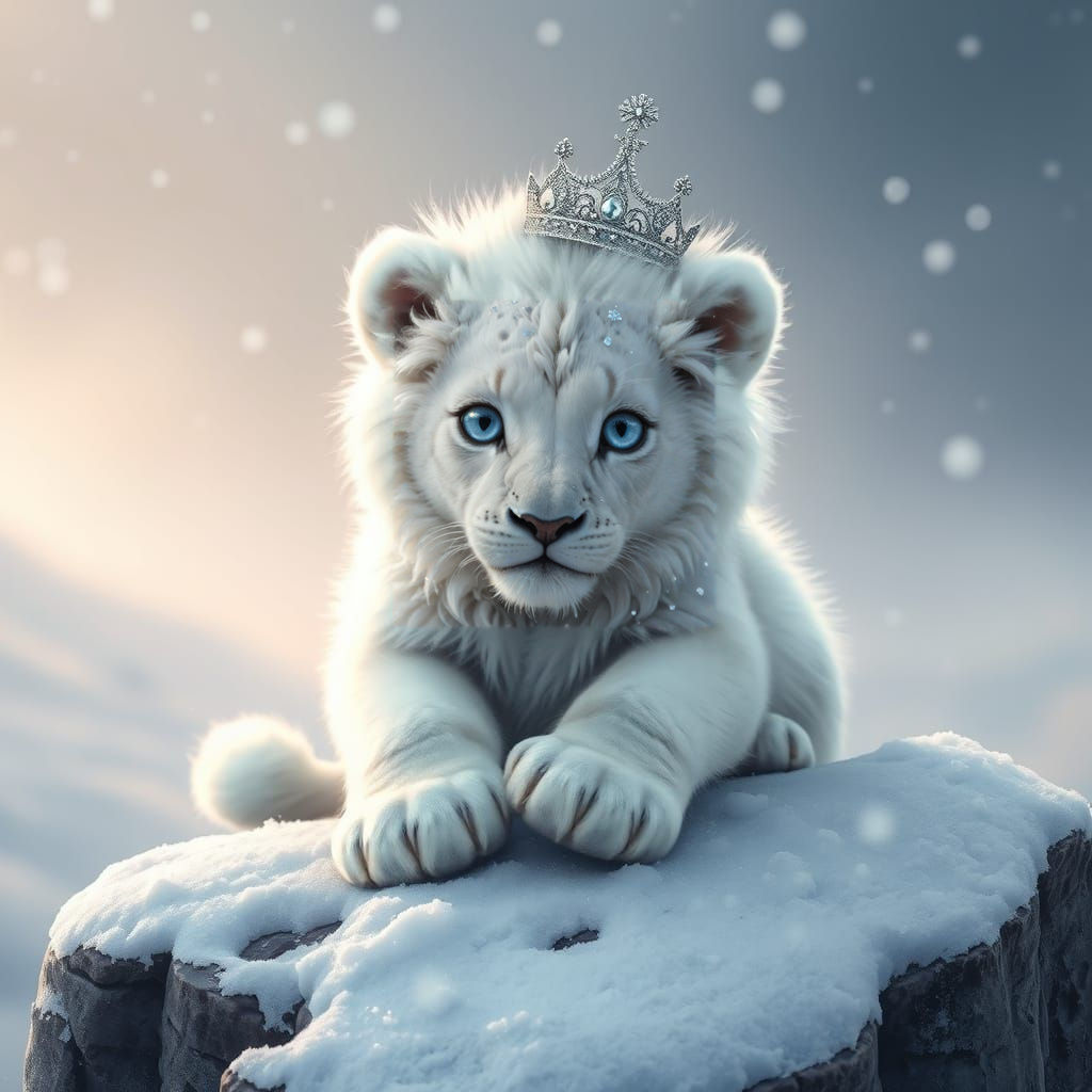 Regal Winter Wonder in Shimmering Whites and Icy Blues