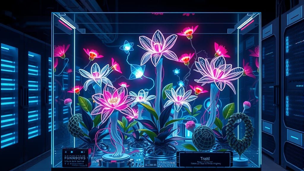 Cyberpunk Garden in a Glass Case