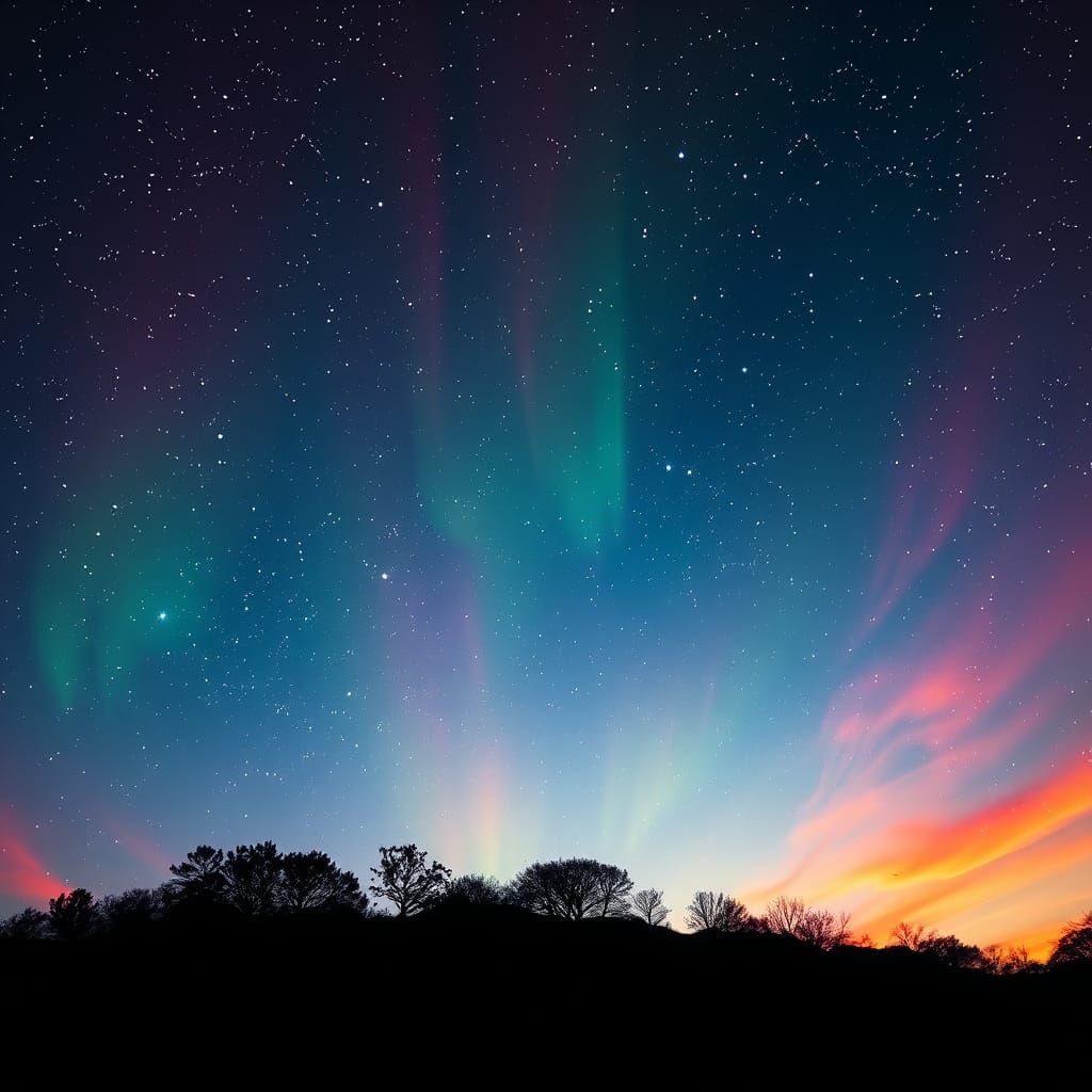 Vibrant Celestial Dance in Hyperrealistic HDR