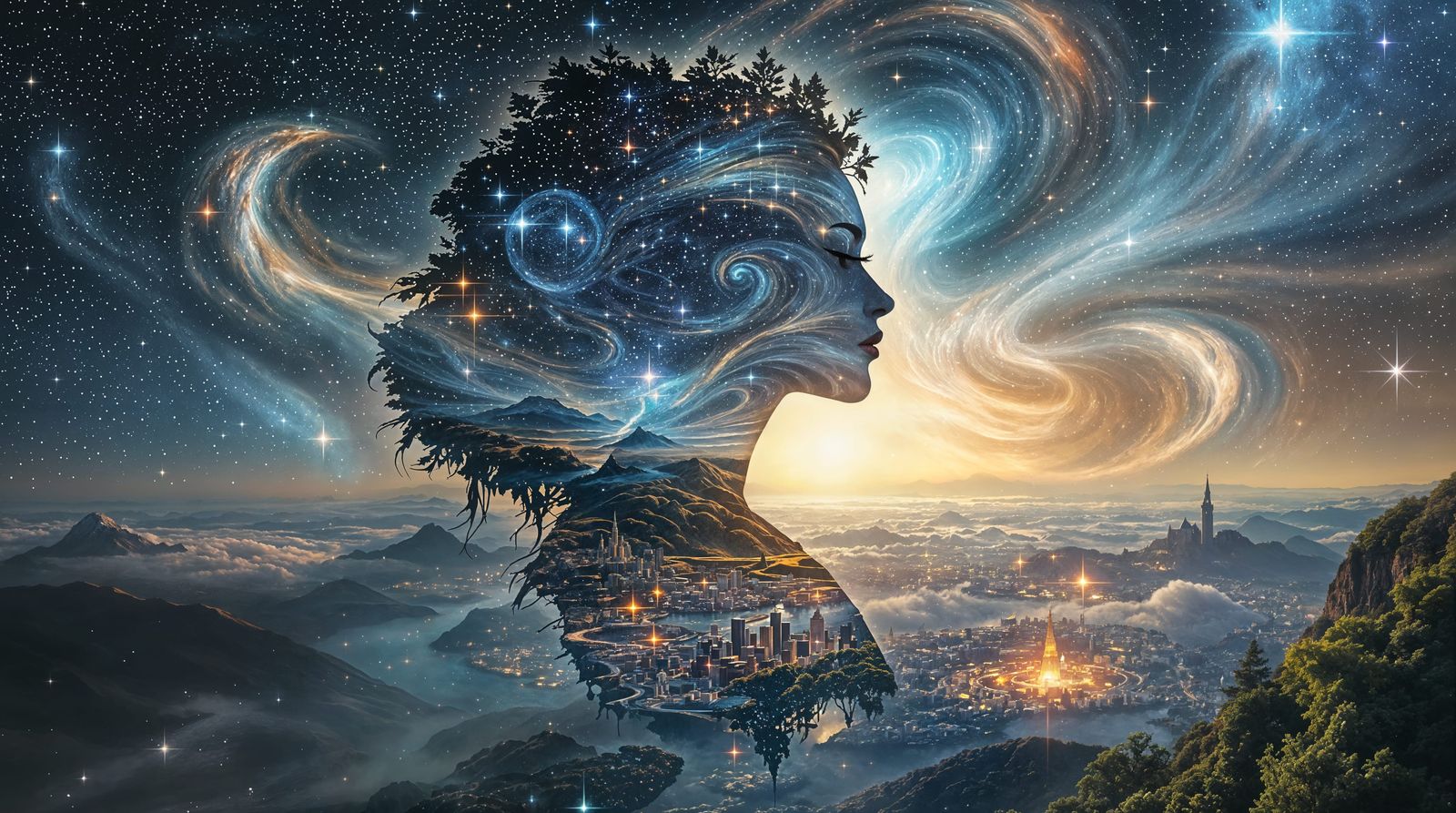 Galactic Princess in Celestial Landscape