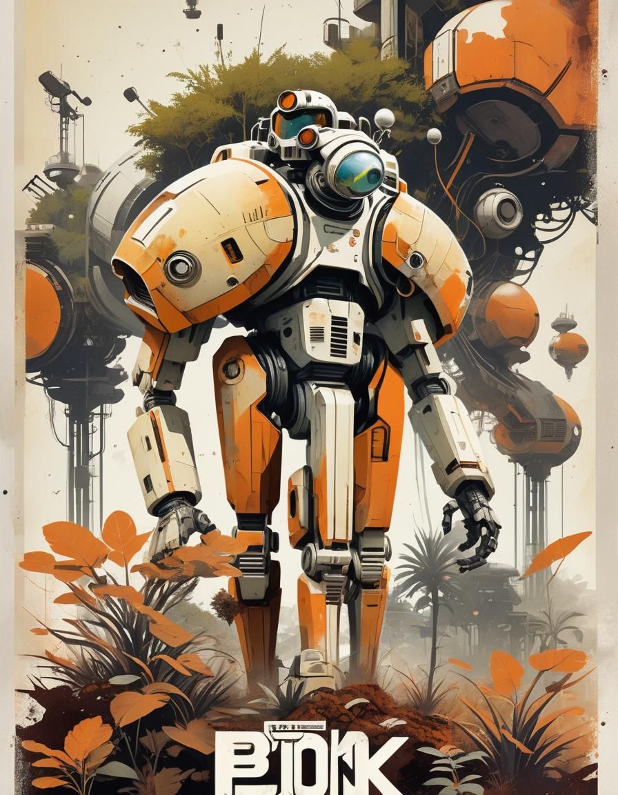 Retro Sci-Fi Biopunk Movie Poster in 70s Style