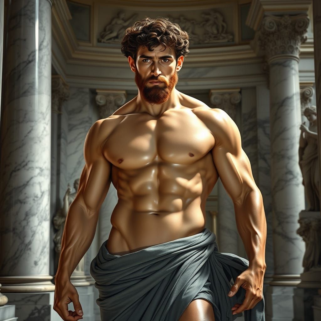 Classical Hero in Carrara Marble Style