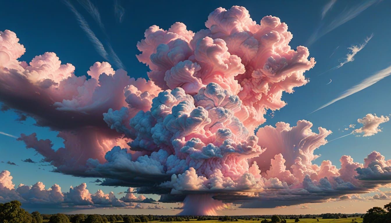 Hyperrealistic Cotton Candy Cloudscape: A Masterpiece