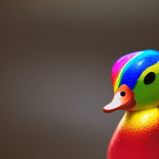 Colorful Rainbow Duck in Natural Light