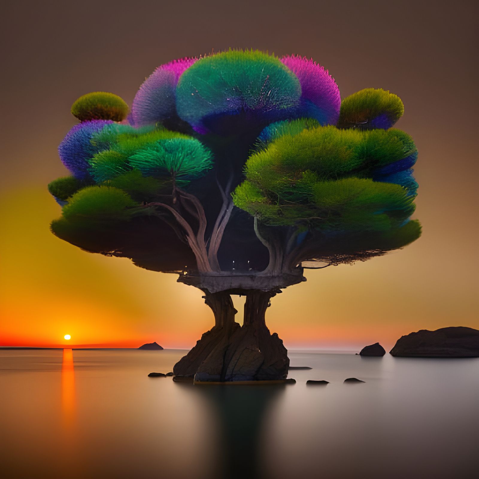 Psychedelic Cosmic Temple Bridge in Photorealistic Style