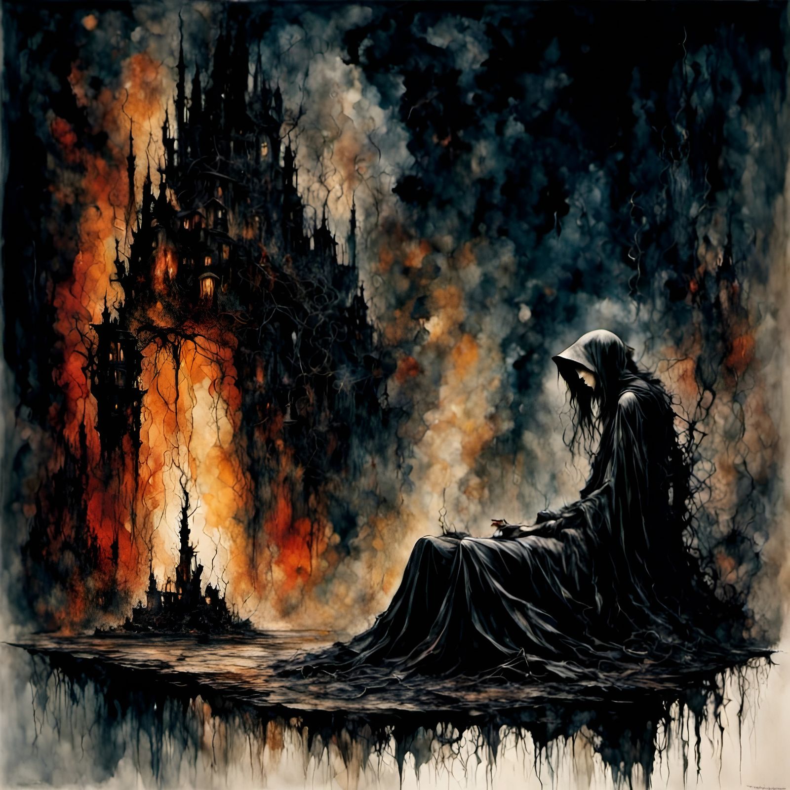 Sinister Ghost Story Image by Firelight