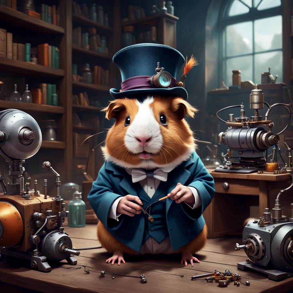 Guinea Pig Mad Scientists: Detailed Matte Painting