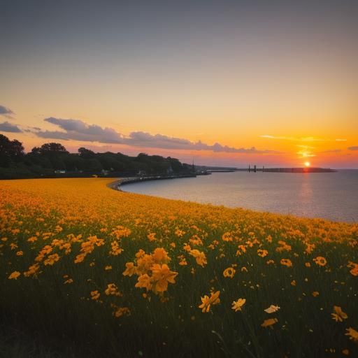 Sunset Over Bay: Analogous Colors in Professional Photograph...