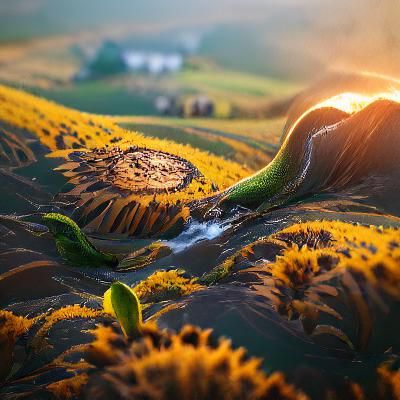Sunflower Field at Sunrise: Fantasy Concept Art