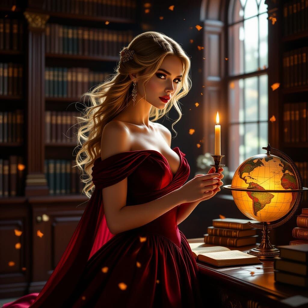 "A captivating digital art piece in the style of fantasy ill...