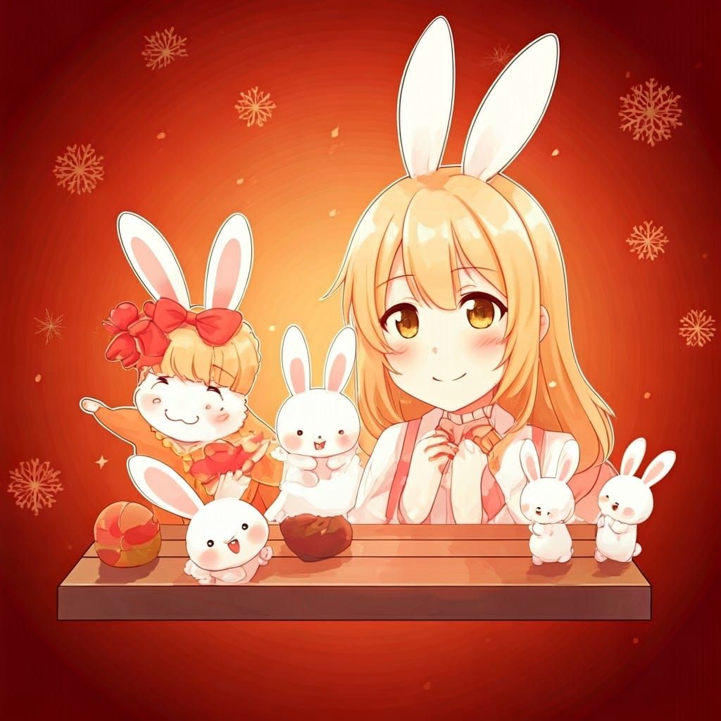 Chibi Rabbis in Festive Winter Wonderland