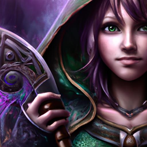 Hooded Figure with Sword: Hyperdetailed Portrait