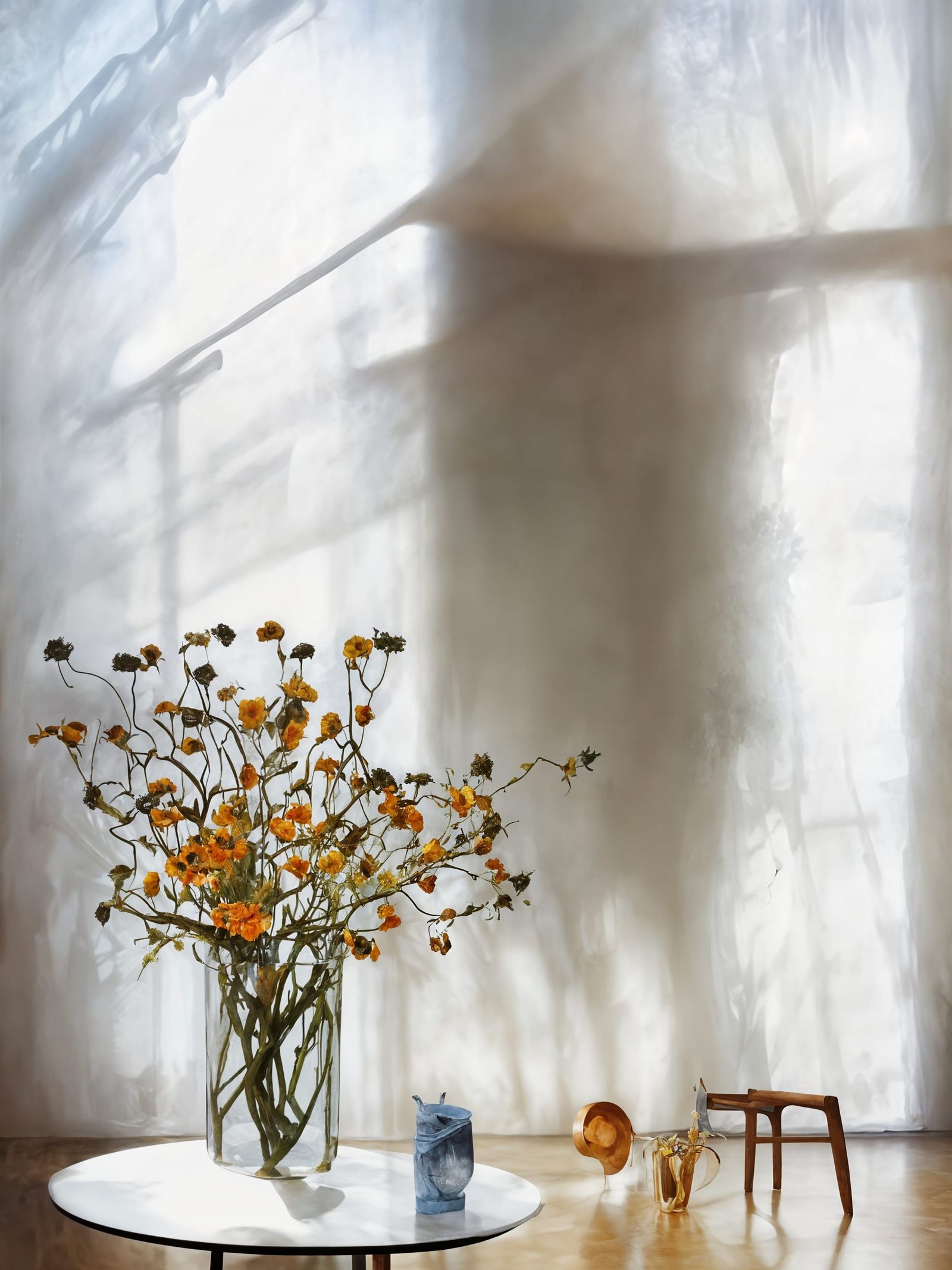 Radiant Flowers in Copper Bucket: Hyperrealist Painting