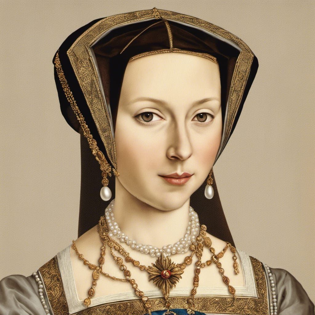 Anne Boleyn Portrait in Tudor Era Style