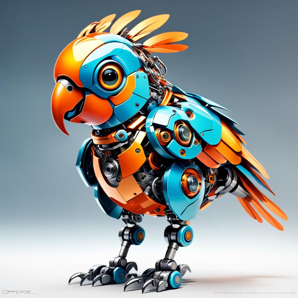 A charmingly robotic parrot!