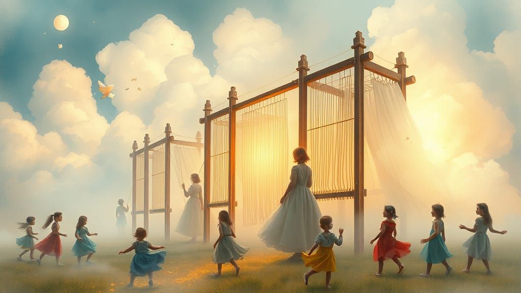 Cloud Weaver's Festival: Enchanted Looms Weave Fantasy Shape...