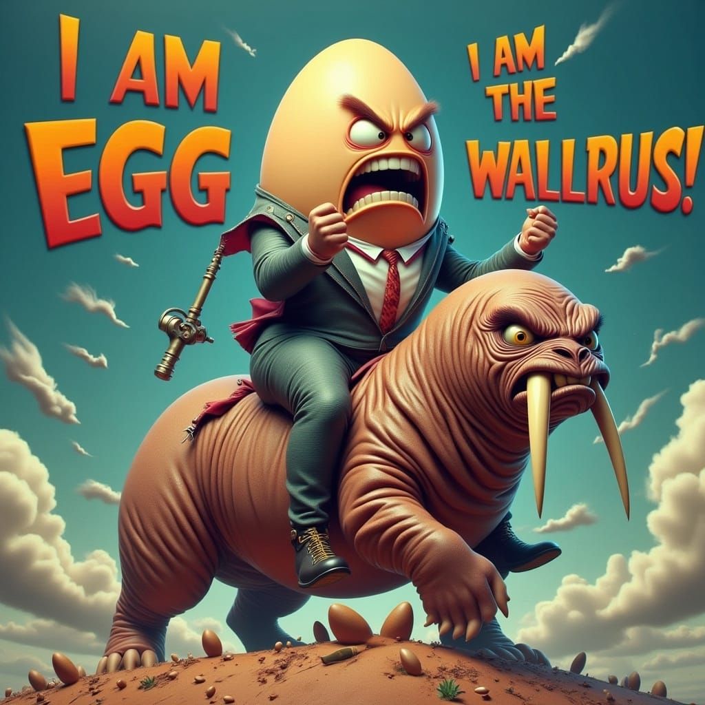 Angry Egg Man Walrus Ride: Cinematic Still