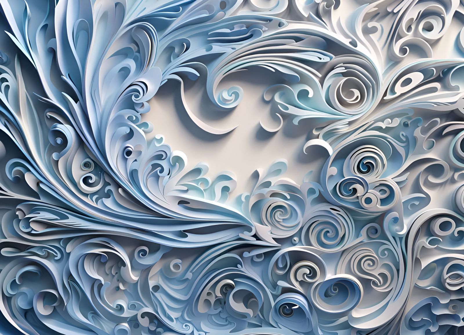 Ethereal Wind Wall Sculpture as Digital Art