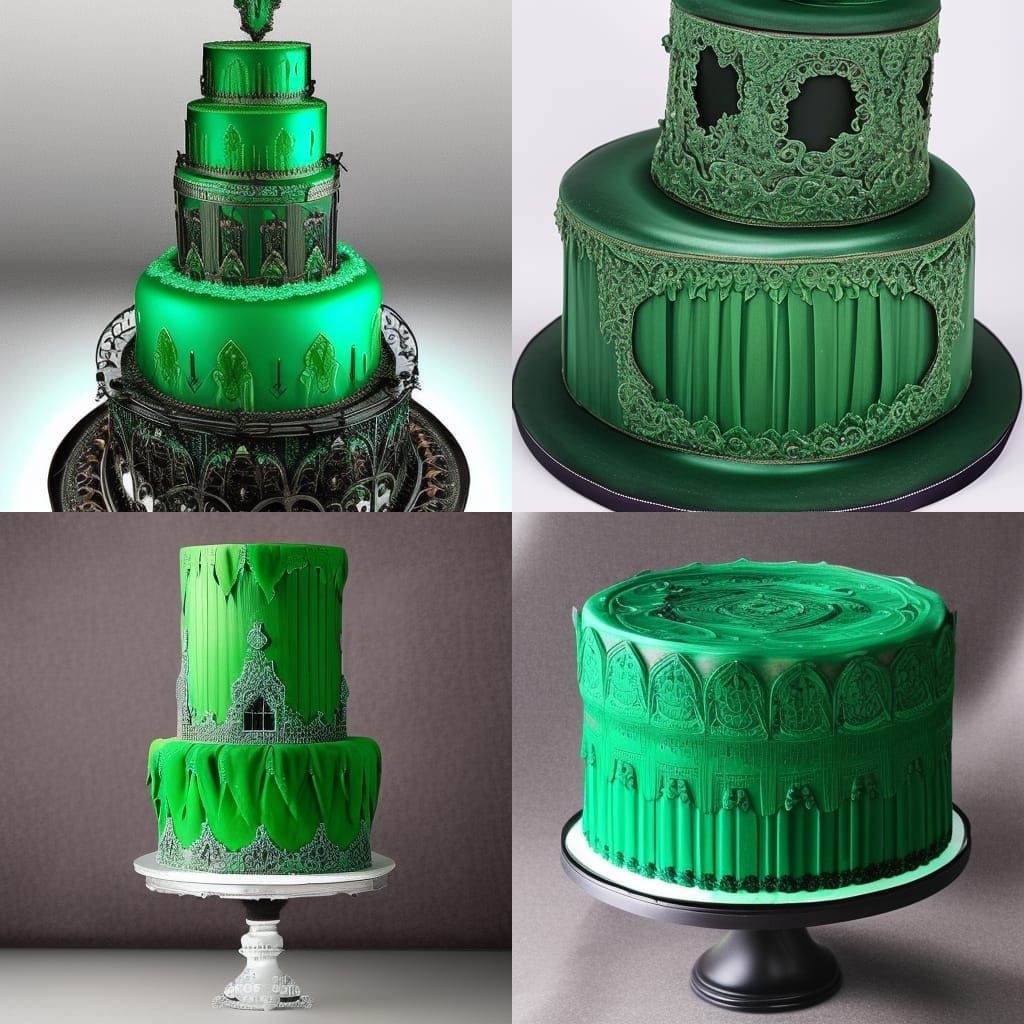 Emerald green Gothic cake