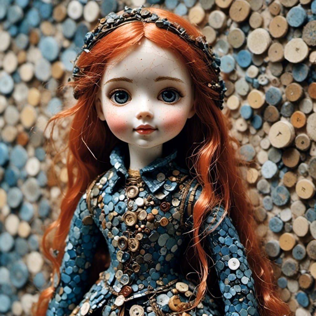 Mosaic Portrait of a Doll