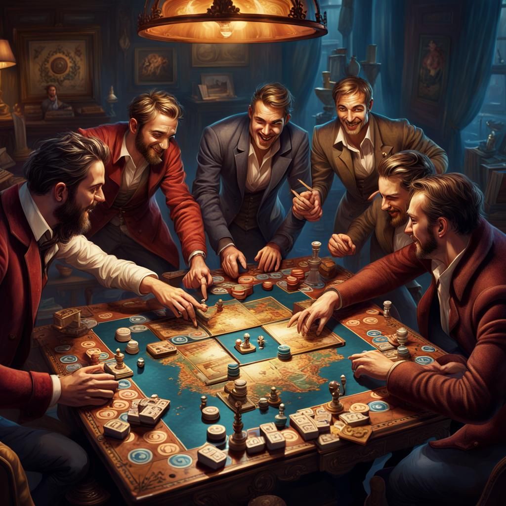 Magical Board Game Night with Handsome Men in Unreal Engine