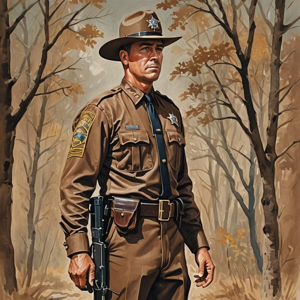 Arkansas Trooper in Gouache Style Masterpiece