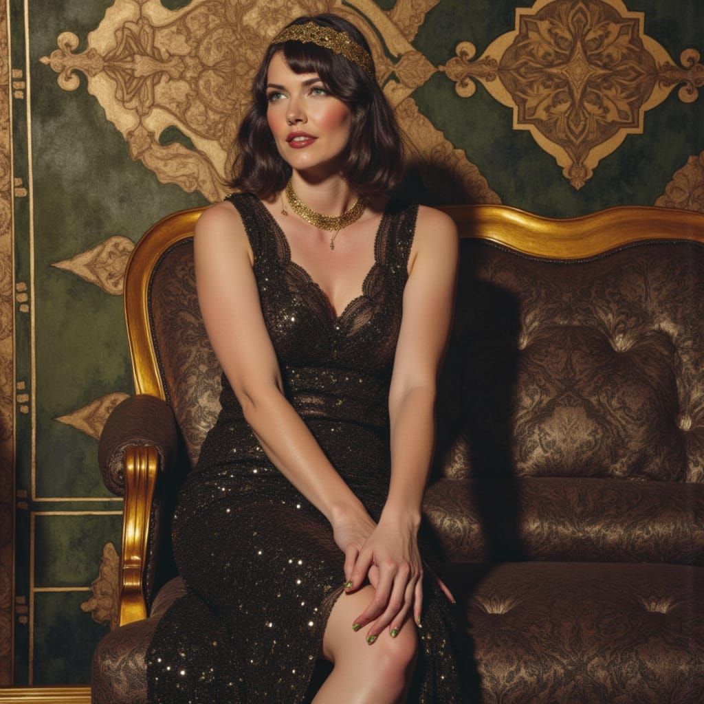 1920s Flapper in Art Deco Parlour