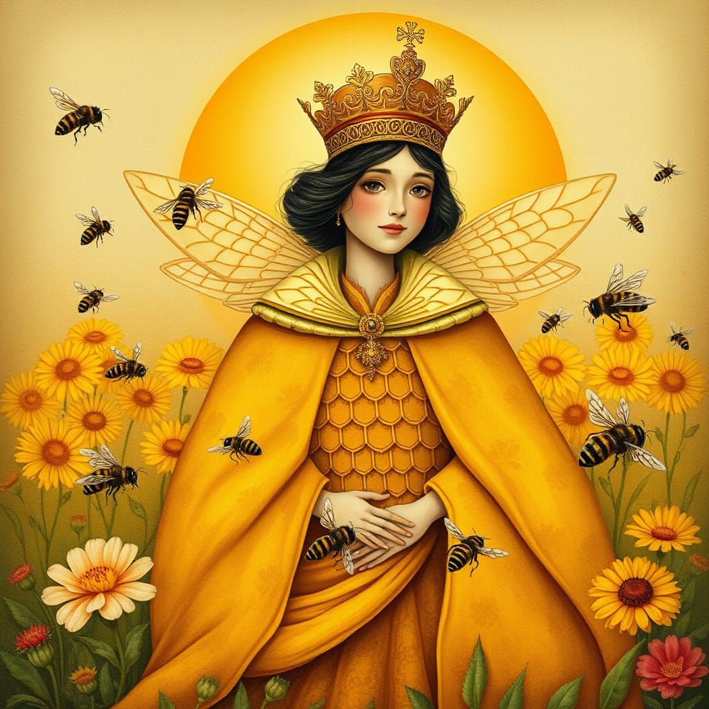 Bee Queen in Classic Whimsical Style