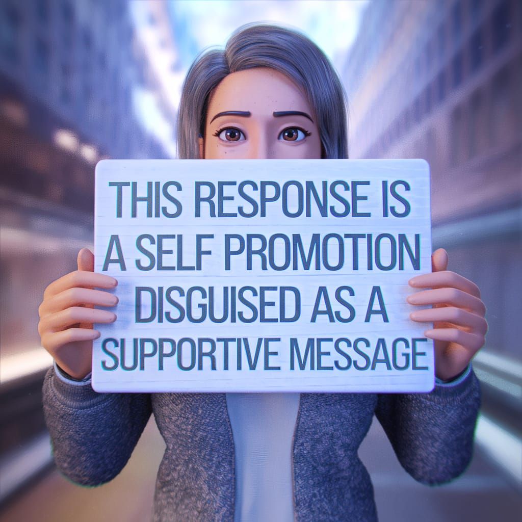 Woman Holding Sign in 3D Digital Illustration