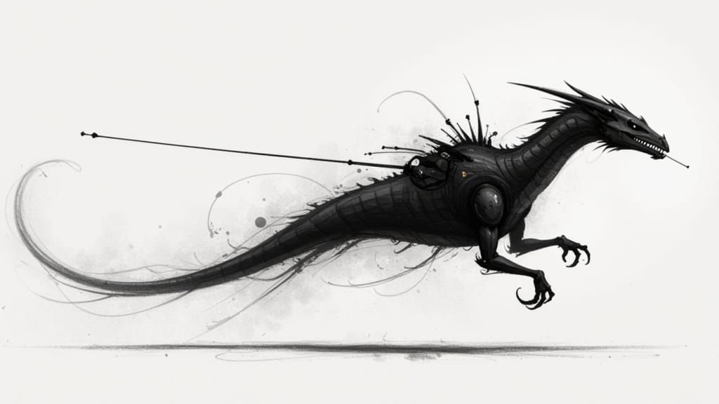 WWI Abstract in Sepia Ink and Charcoal