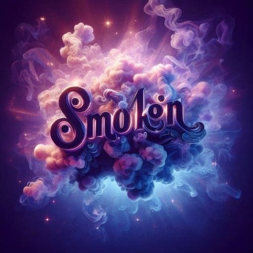 Bold 3D Font Emerges from Ethereal Smoke in Vibrant Purple H...