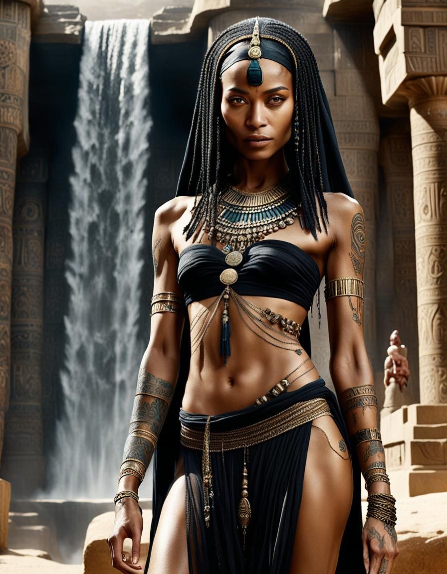 Egyptian Vestal in Babylonian Temple: Frazetta-Style Portrai...