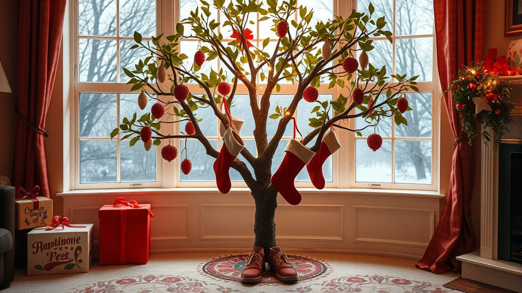 Surreal Miracle Tree Growing Stockings and Shoes
