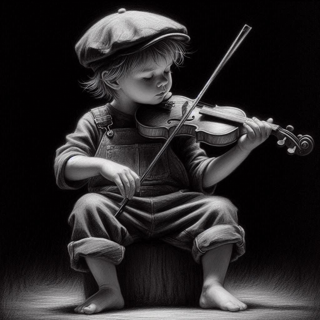 Classic Charcoal Drawing on Paper