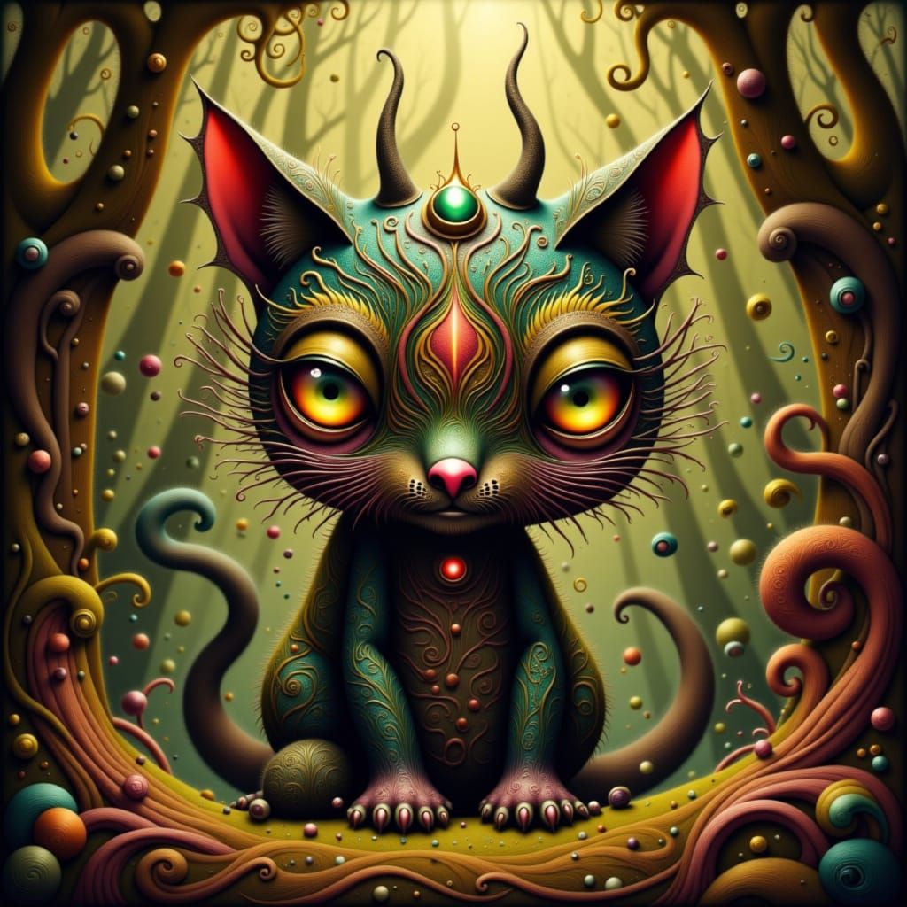 Whimsical Amalgam Creature in Surreal Fantasy Style