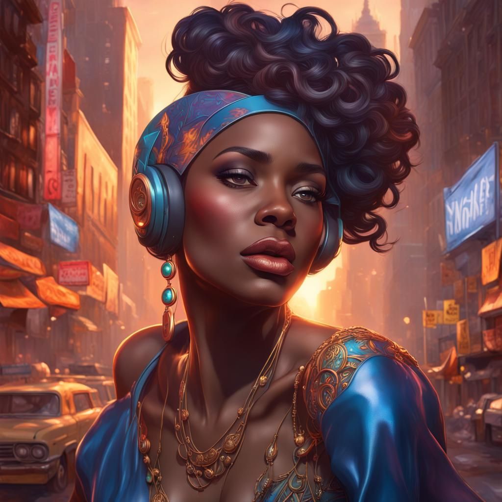 Soul Siren of Harlem: 8k Portrait in Artgerm Style