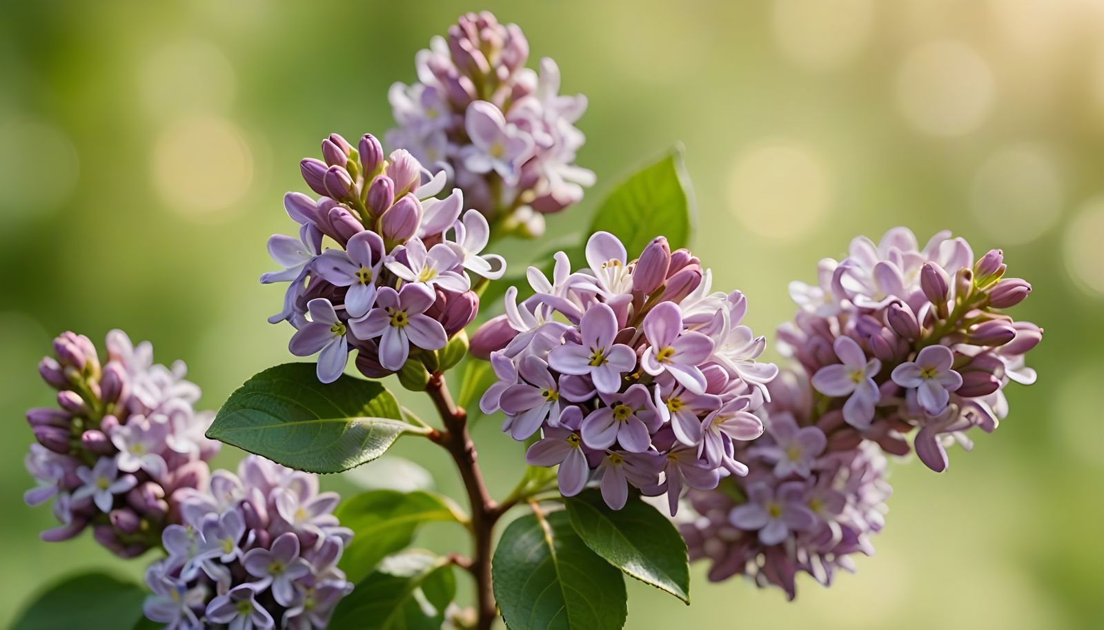 Lilac Flower Buds Close-Up on Green