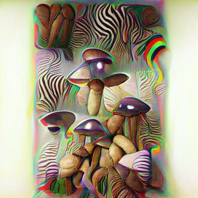 Psychedelic Trippy Mushrooms in Vivid Colors