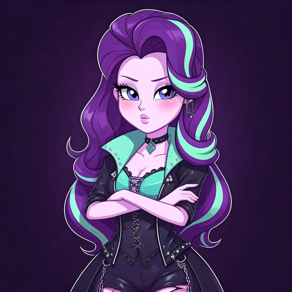 Dark Fairy in Anime Style, Smoking and Crossed Arms