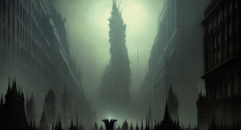 Gothic Demon City in Eldritch Style