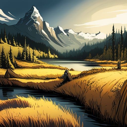 Norse Viking Village: Comic Book Art