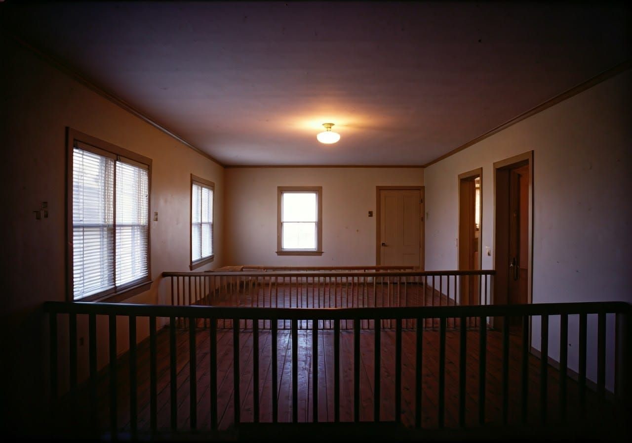 Empty Suburban Living Room in Dreamlike 80s Kodak Photo