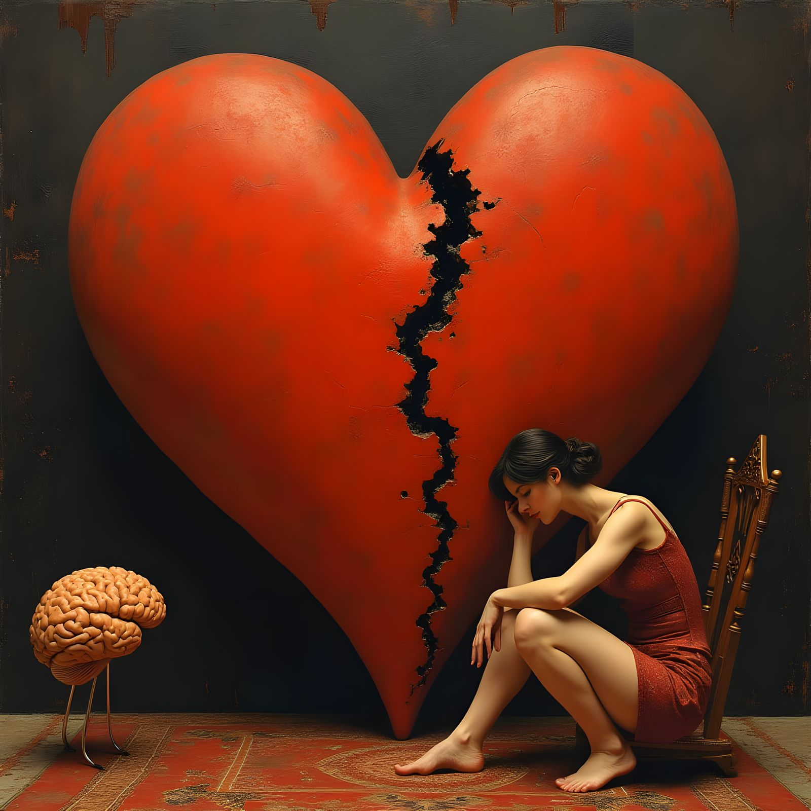 A Broken Heart Reborn in Kintsugi Style