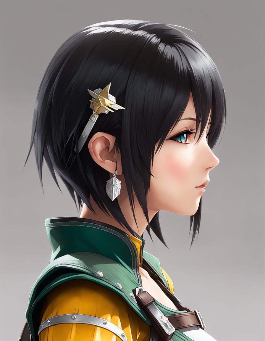 Yuffie Kisaragi Mugshot in Anime Style