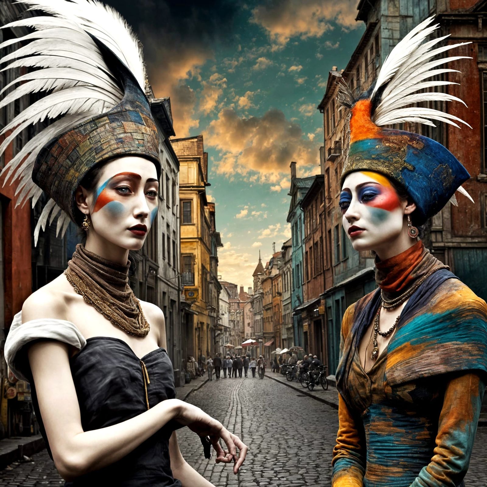 Polychromatic Cityscape in Abstract Matte Painting Style