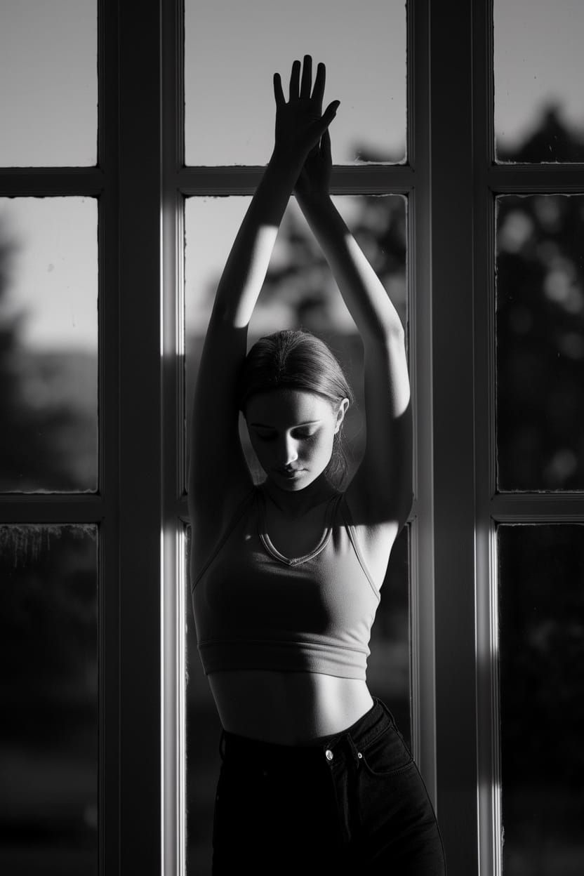 Contemplative Woman in Window: Fine Art Photography