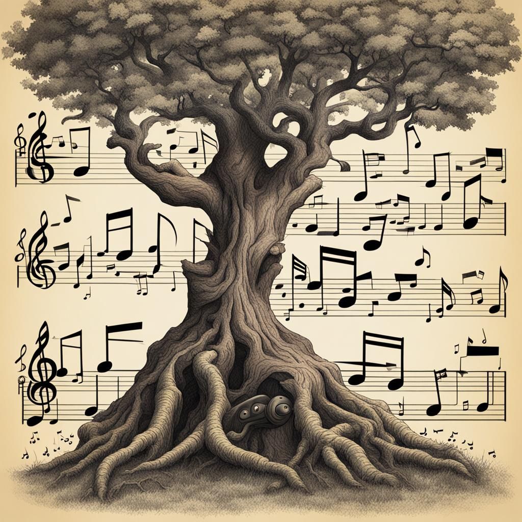 Musician-Tree Hybrid Playing Music: Surreal Mutation