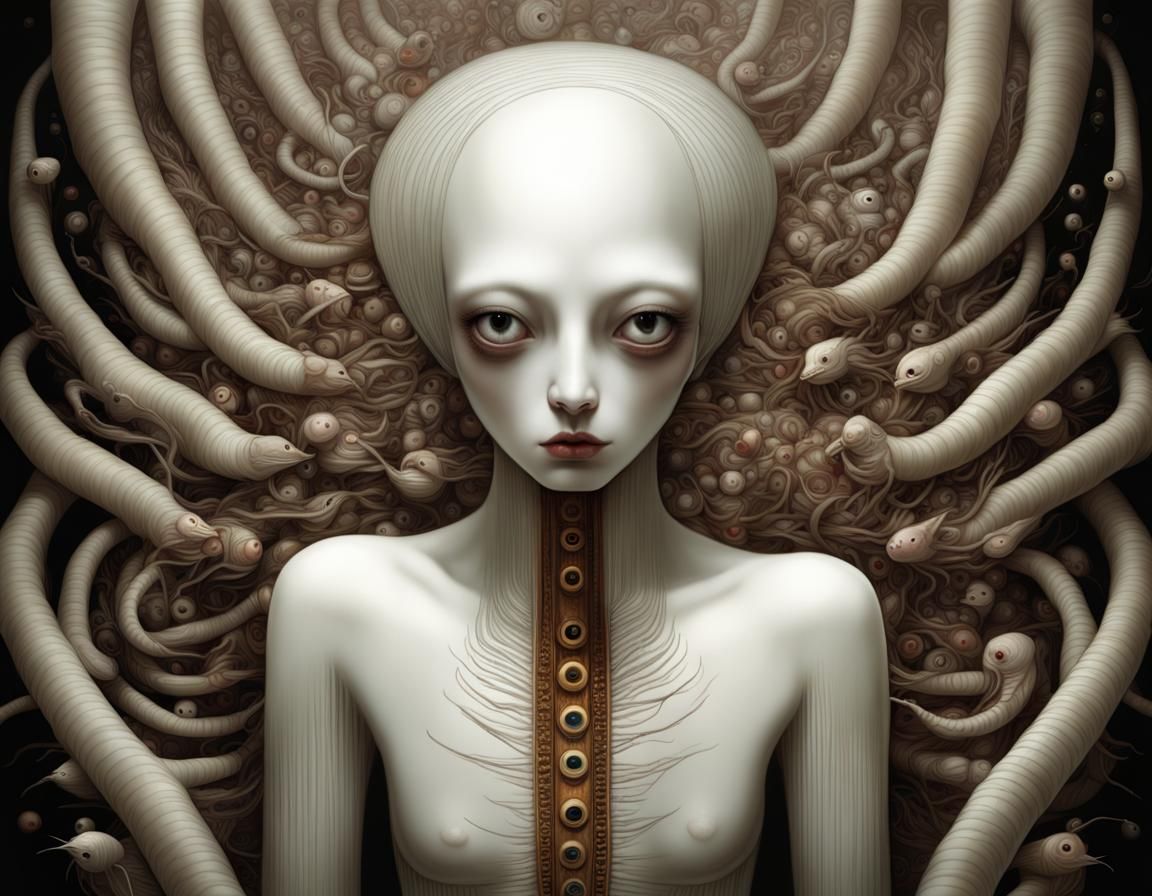 Eerie Fusion: Spine-Chilling Fantasy Digital Art