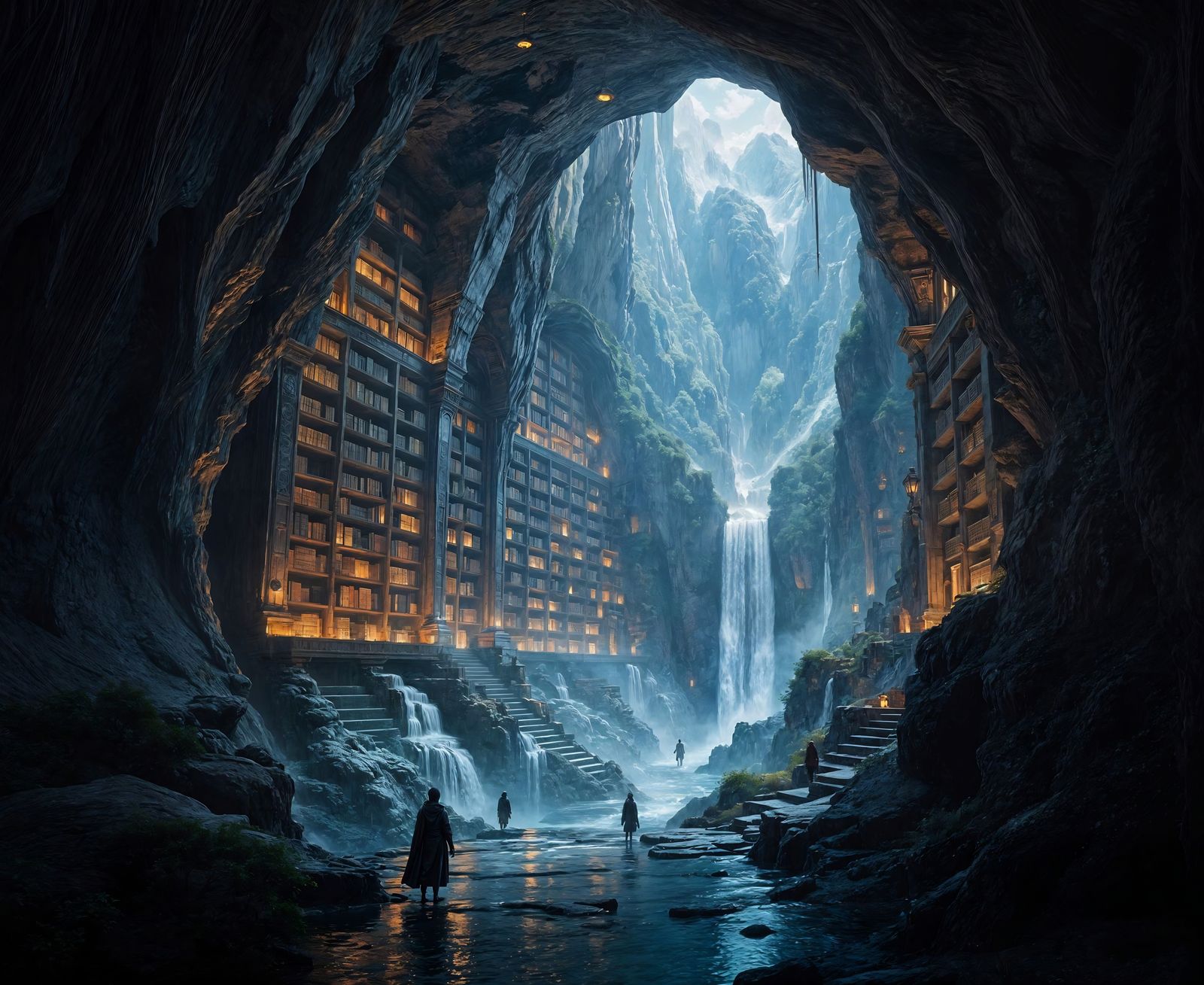 Alien Mountain Library: Digital Matte Painting in 8k